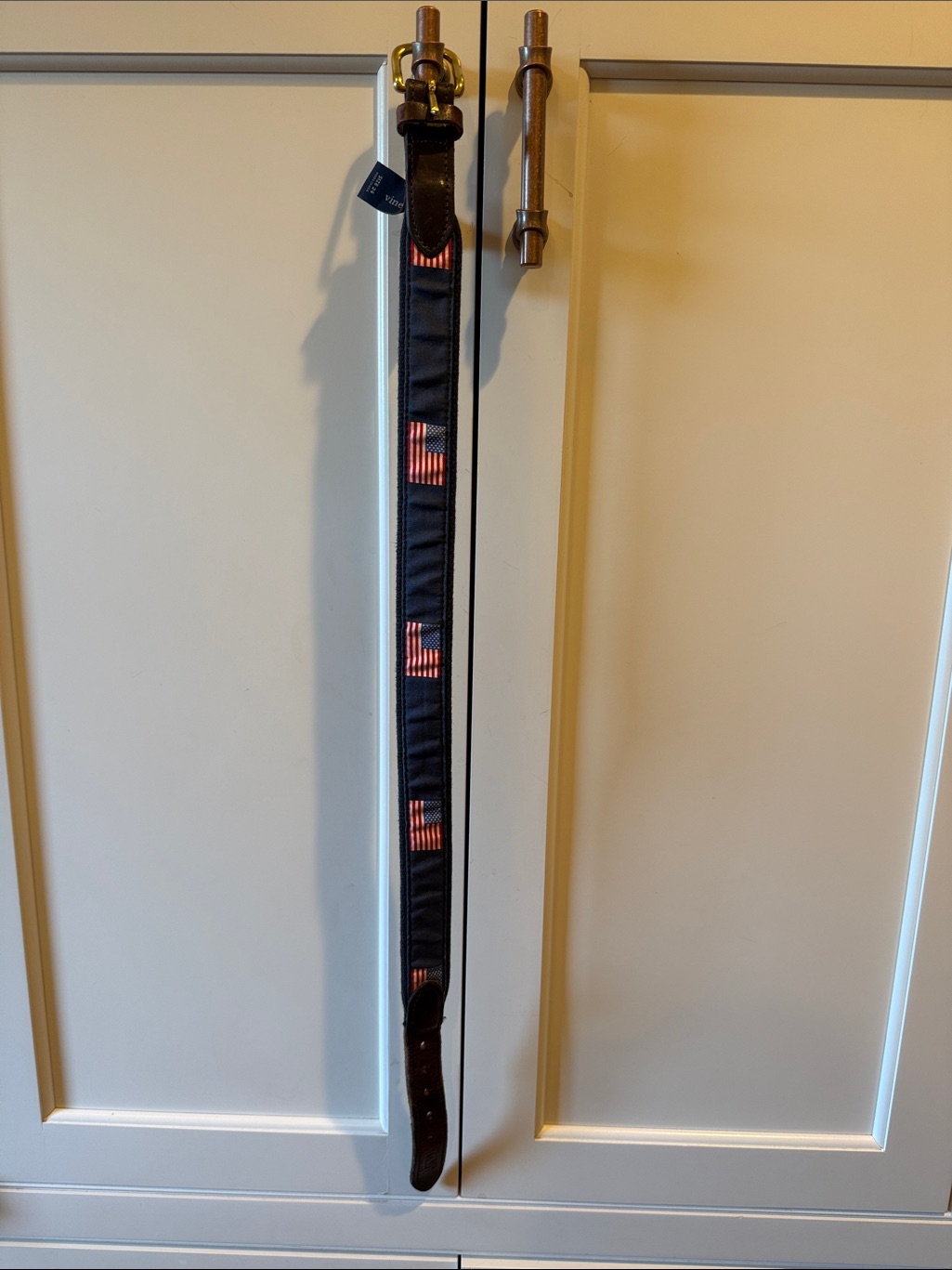 Vineyard Vines Navy Belt With American Flags